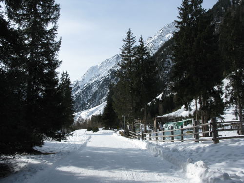 Los geht's! Nach wenigen Metern führt der breite Weg (hier ist der Aufstieg noch nicht getrennt von der Rodelbahn) an einem Erlebinsspielplatz vorbei.